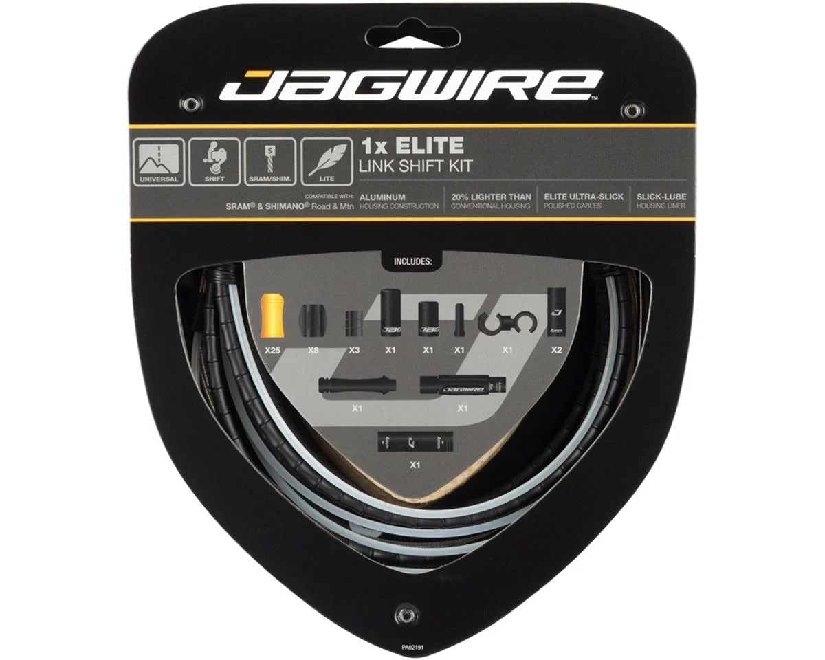 Jagwire 1x Elite Link Shift Cable Kit (Black) (For SRAM/Shimano) (w/Polished Ultra-Slick Cable)